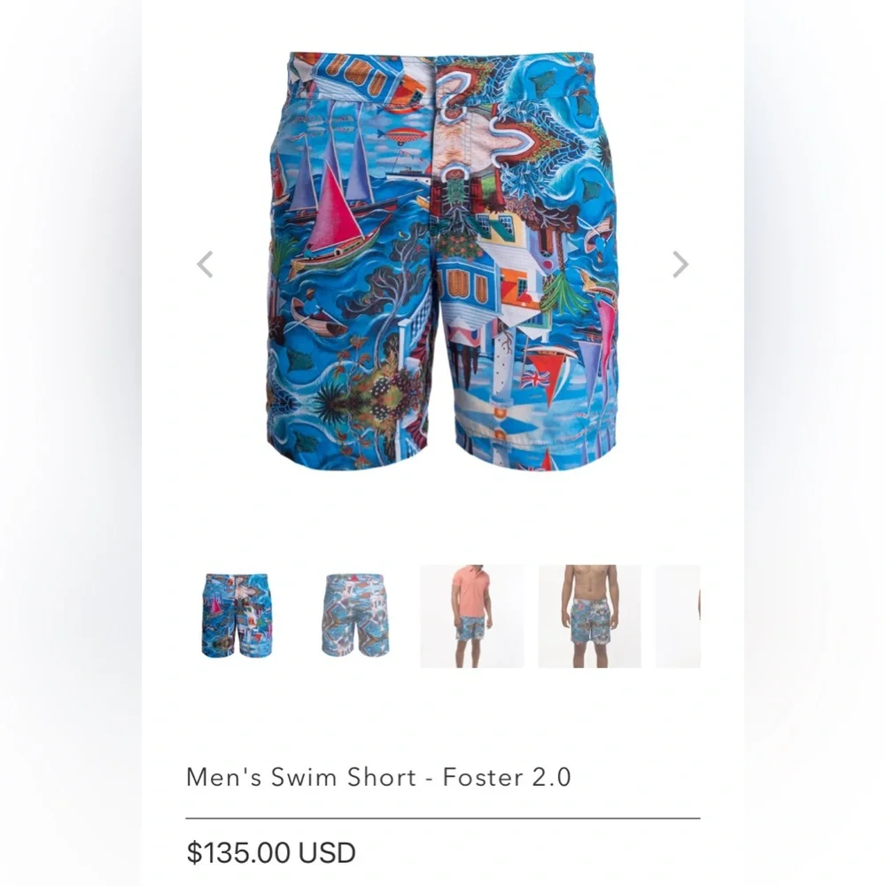 Tabs Swim Trunks Bermuda Shorts Graham Foster 2.0 Limited Ed Men's Size 32